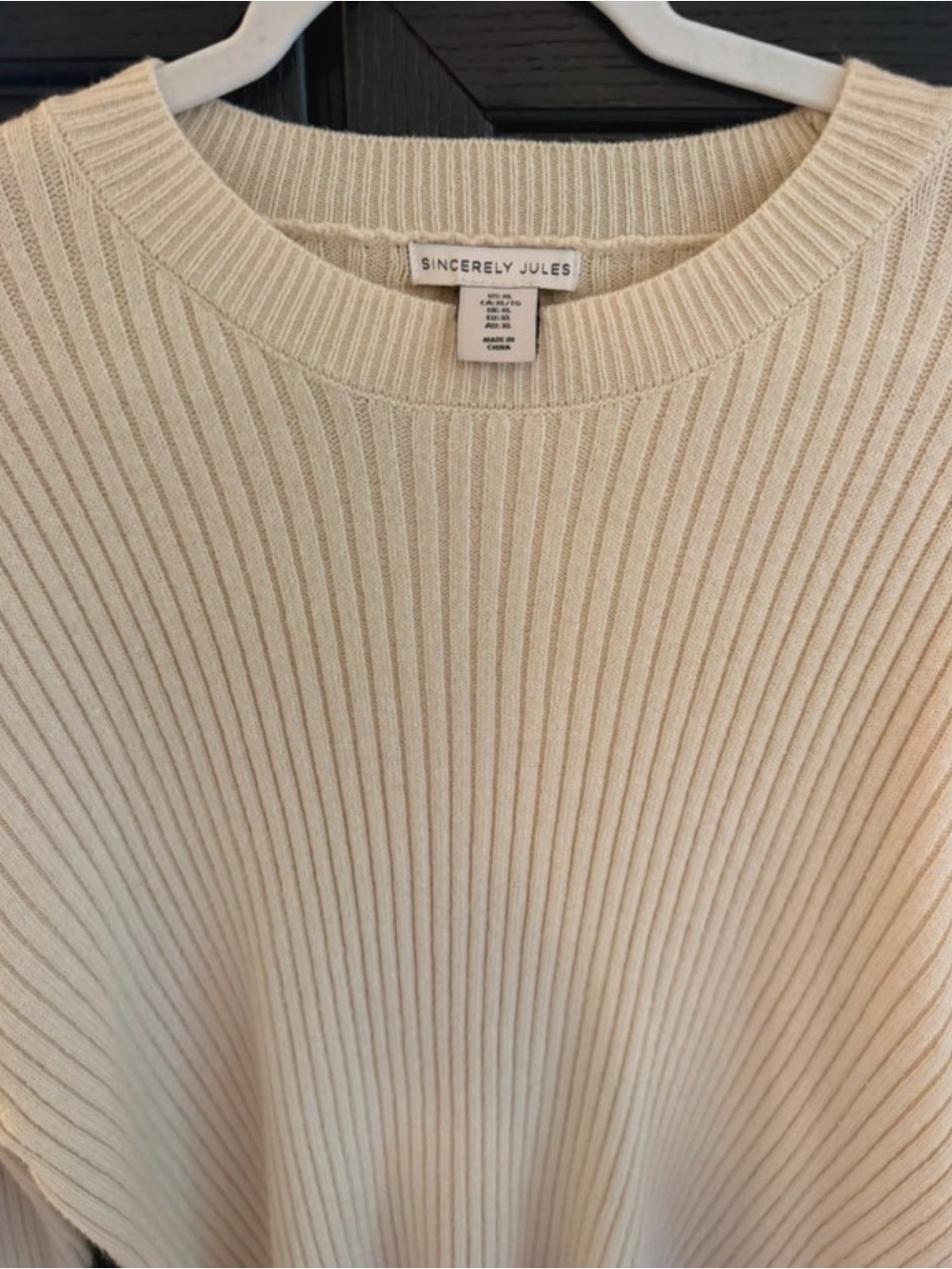 Sincerely Jules Cream Ribbed Sweater - Picture 3 of 4